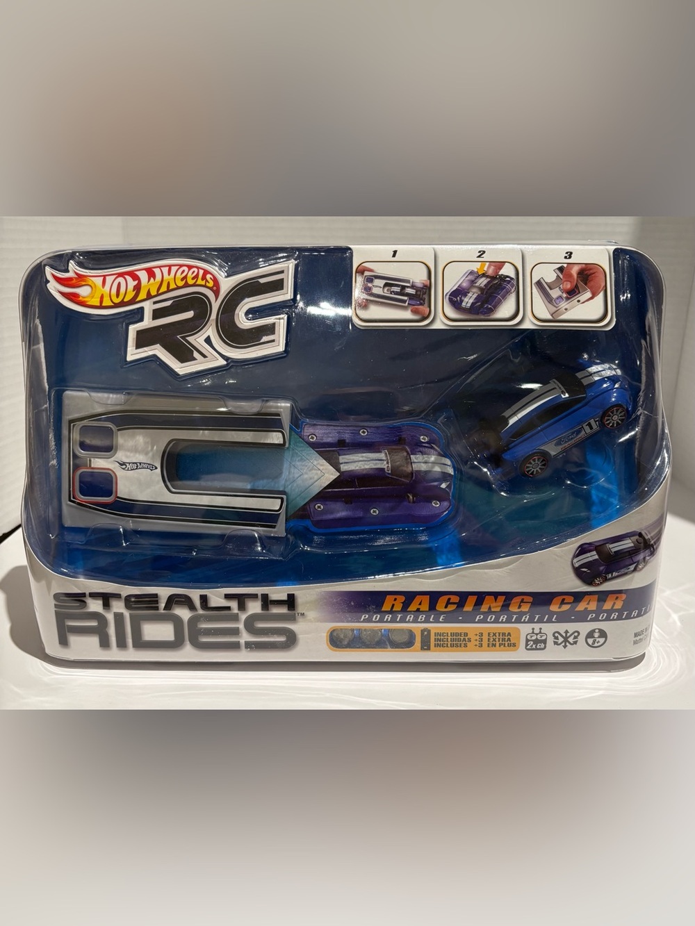 Hot Wheels RC Stealth Rides Blue Racing Car with Launcher
